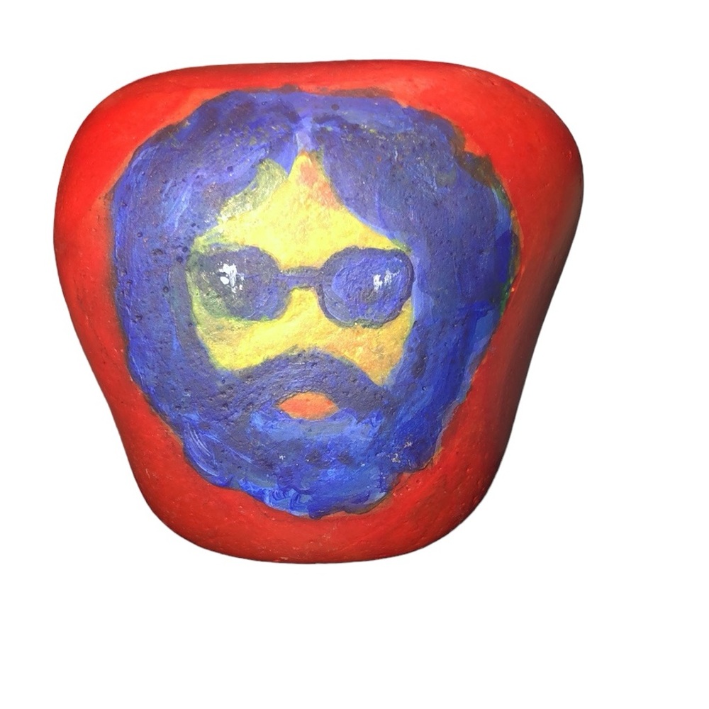 Grateful Dead’s 🌹Jerry Garcia 🌹💀🍄hand painted rock! - Picture 1 of 6